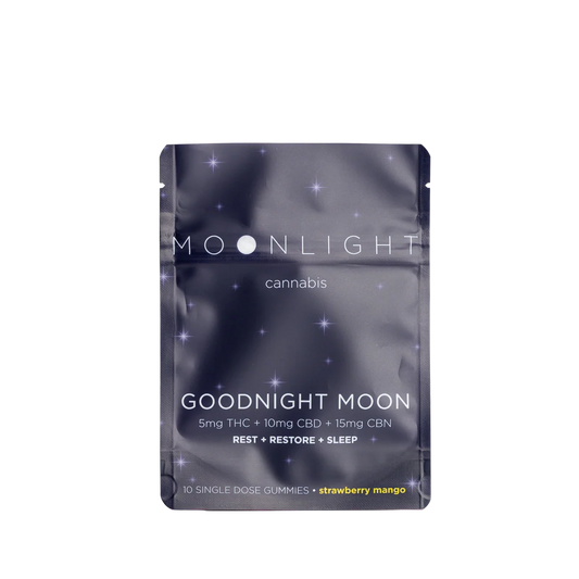 Gomas para Dormir – THC 5mg + CBD 10mg + CBN 15mg | Moonlight Goodnight Moon
